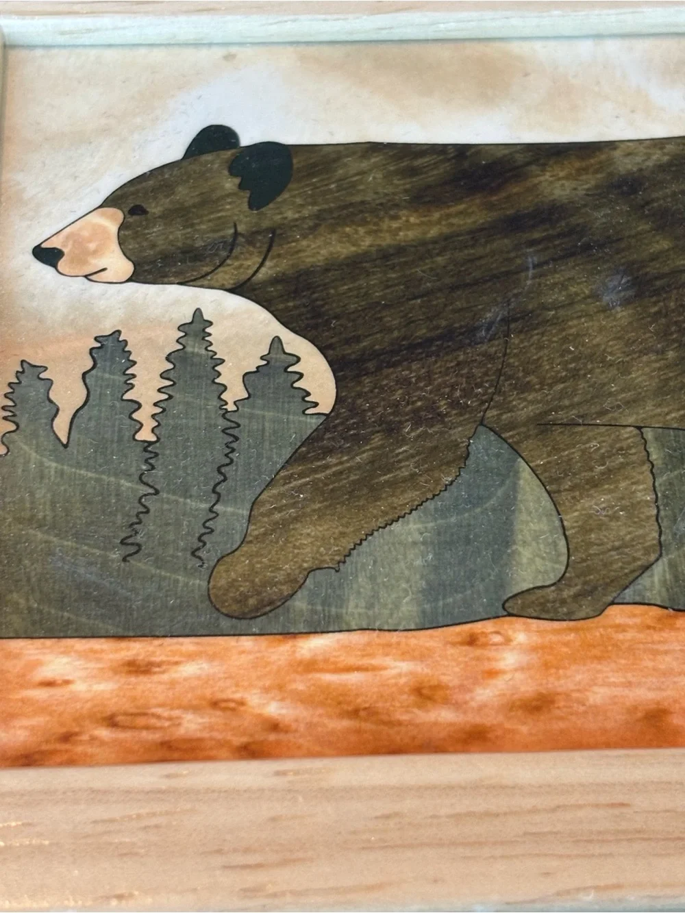 MarqArt Wood Designs Black Bear Wooden Keepsake Box Handmade